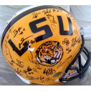  LSU Team Hand Signed Autographed Riddell Football Helmet 