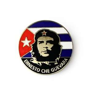 CHE GUEVARA CUBAN REVOLUTION GUERRILLA LEADER CUBA FLAG ENAMELED PIN 