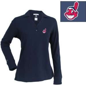 Cleveland Indians Womens Fortune Polo by Antigua   Navy Medium 