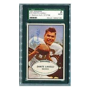 Dante Lavelli Autographed 1953 Bowman Card (JSA)   Signed NFL Football 