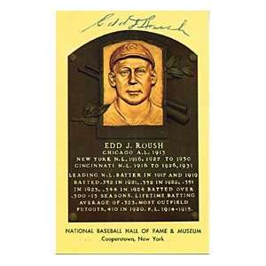  Edd Roush Autographed / Signed Baseball Hall of Fame 