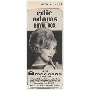  1968 Edie Adams Royal Box Americana NY Photo Print Ad 