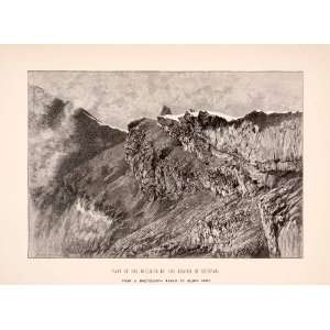   Mountain Edward Whymper Sky   Original Wood Engraving