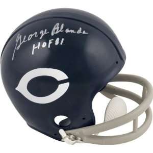 George Blanda Chicago Bears Autographed Mini Helmet with HOF 81 