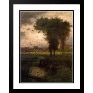 Inness, George 28x36 Framed and Double Matted Woodland Scene
