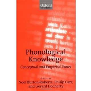   and Empirical Issues Noel Burton Roberts,Philip Carr,Gerard Docherty