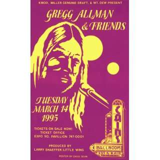 Gregg Allman Cains Tulsa 1995 Gig Poster Brothers