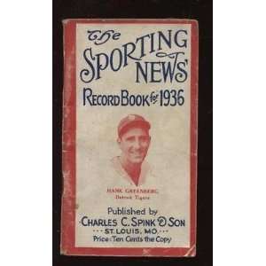   News Record Book Hank Greenberg VG   MLB Books