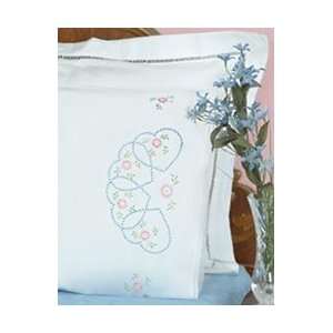 Jack Dempsey Stamped Pillowcases With White Lace Edge 2/Pkg Starburst 