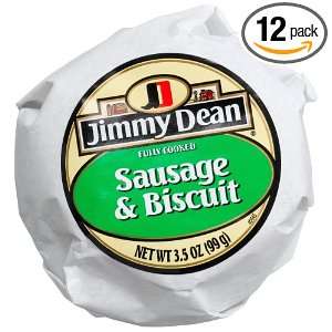 Jimmy Dean Frozen Sausage Biscuit, 3.5 Ounce Sandwiches (Pack of 12 