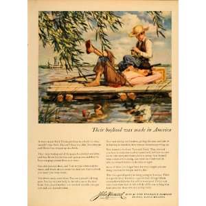 1949 Ad John Hancock Insurance Tom Sawyer Huck Finn   Original Print 
