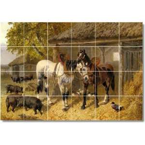 John Frederick Herring Horses Wall Tile Mural 5  32x48 using (24) 8x8 