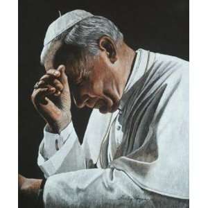 Shirley Morgan   In Prayer Pope John Paul II Artists Proof Giclee on 