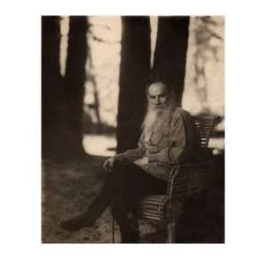 Leo Tolstoy Russian Novelist, Seated Outdoors at the Tolstoy Estate in 