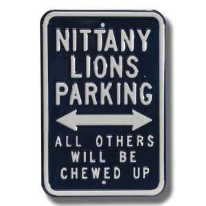  Penn State Nittany Lions Navy Blue Chewed Up Parking Sign 