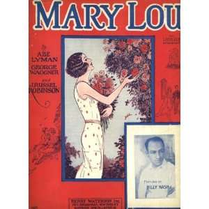 Mary Lou Vintage 1926 Sheet Music with Ukulele Arrangement Featured by 
