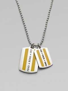 Fendi   FF Enamel Dog Tag Necklace