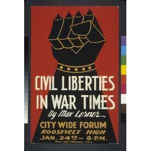   in war times by Max Lerner City wide forum. 1936