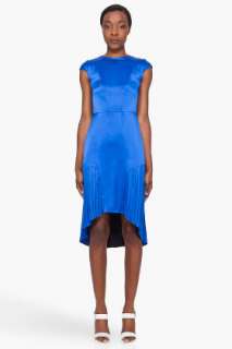Mandy Coon Glossy Blue Pleat Dress for women  