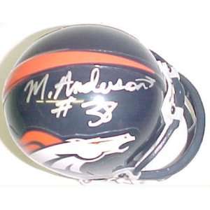  Mike Anderson Autographed Mini Helmet