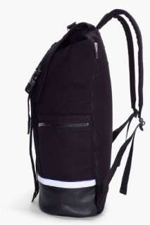 Slvr Black Leather Trimmed Mesh Backpack for men  