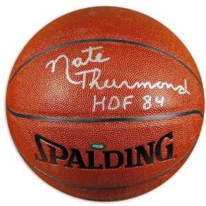  Nate Thurmond Autographed Indoor/ Outdoor Basketball with 