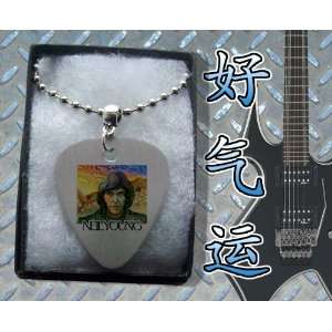 Neil Young Metal Guitar Pick Necklace Boxed