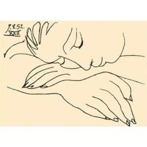 Pablo Picasso 39.4W by 28.3H  Sleeping Woman CANVAS Edge #2 1 1/4 