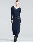 Donna Karan Layered Jersey Top & Pleated Printed Skirt   