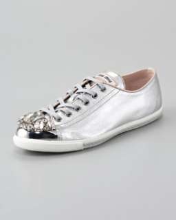 X16MR Miu Miu Jeweled Cap Toe Sneaker