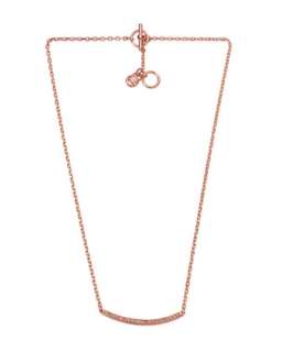 Rose Golden Necklace with Pave Bar Detail