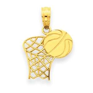  14k Basketball Hoop and Ball Penda Jewelry