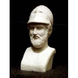  Pericles Bust 10 Tall White Marble Solid Cast 