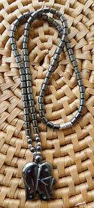 Ethnic Jewelry Hematite Elephant Pendant Necklace  