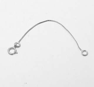 Baby Box Chain Necklace Extender 14K White Gold 0.6mm  