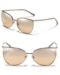 Burberry Cat Eye Engraved Check Temple Sunglasses