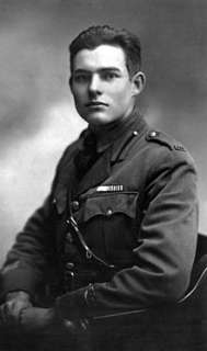 Hemingway photographed in Milan, 1918, dressed in uniform. For two 