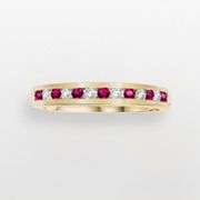 10k Gold 3/8 ct. T.W. Certified Diamond and Ruby Ring
