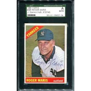 Roger Maris Autographed/Hand Signed 1966 Topps Card (James Spence 