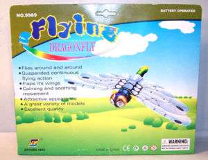 BATTERY OPERATED FLYING DRAGONFLY toy insects bugs  