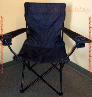 Armrest Cup Holder Folding Chair Black~Camping Beach BK  