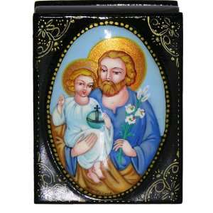 St Joseph & Christ Child Lacquer Box, Orthodox Authentic Product