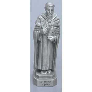  St. Thomas Aquinas   3 1/2 Pewter Statue with Prayer Card 