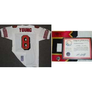  Steve Young Signed 49ers Reebok White Jersey Sports 
