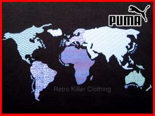 Puma Heritage Football World Map Black T shirt L or XL  