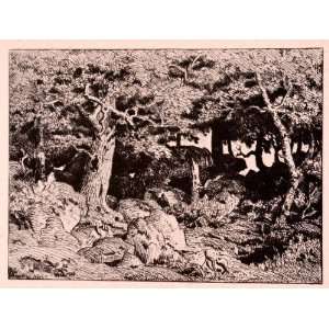  1946 Print Theodore Rousseau Rock Oak Barbizon Landscape 