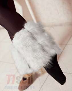   Leg Ankle Warmer Boot Sleeve Cover Synthetic Furs Black Gift  
