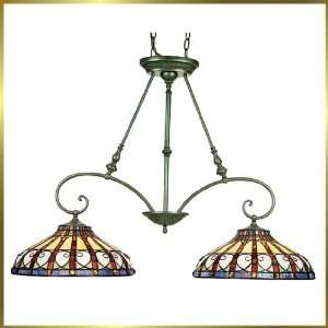 Tiffany Chandelier, QZTFAV240VB, 2 lights, Antique Bronze, 39 wide X 