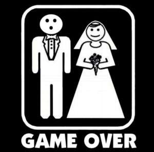 Game Over T shirt Wedding Marriage 4 Colors S 3XL  