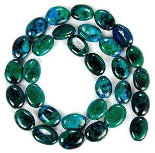 13x18mm Azurite Chrysocolla Gems Oval Loose Bead 15  